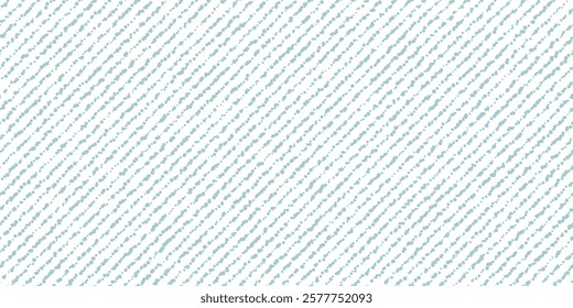 Slub worn linen slant seamless pattern. Abstract bg with blue diagonal texture of flax fabric. Melange wool textile. Rough rug with uneven dots and specks. Vector illustration