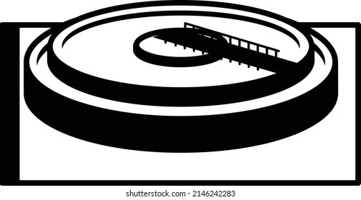 Sludge Dewatering vector icon design, Water Treatment and Purification Plant symbol, Environment Friendly Industry Sign, Desalination Biotechnology stock illustration, Silo Decanters Concept