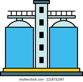 sludge storage components Concept, Silos Deep Cone vector icon design, Water Treatment and Purification Plant symbol, Sterilization and Filtration Industry Sign, Desalination Biotechnology stock