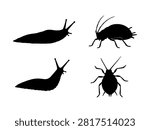 Slug and Aphid Silhouette Set
