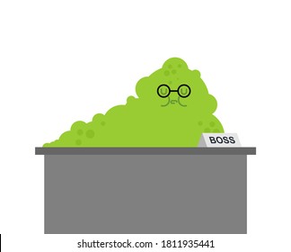 Slug Boss Isolated. Green Slug Businessman. Vector Illustration
 
