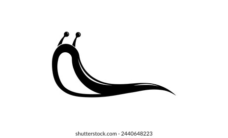 Slug emblem, black isolated silhouette