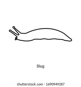 Slug icon vector on white background. Black icon illustration