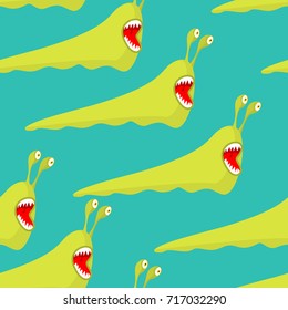 Slug seamless pattern. Monsters Insects pests ornament.