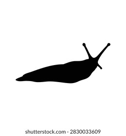 Slug silhouette icon vector flat design.