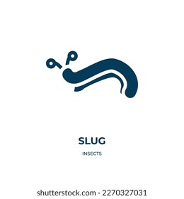 slug vector icon. slug, snail, simple filled icons from flat insects concept. Isolated black glyph icon, vector illustration symbol element for web design and mobile apps