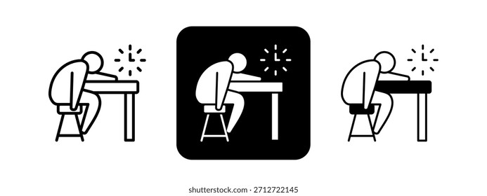 Sluggish Solid color and black line drawing vector illustration set