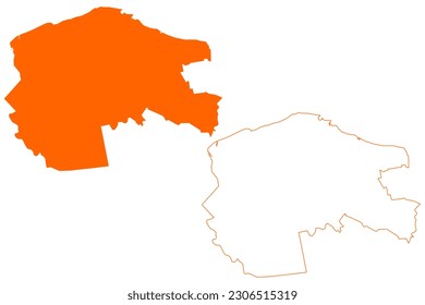 Sluis municipality (Kingdom of the Netherlands, Holland, Zeeland or Zealand province) map vector illustration, scribble sketch Sluus map