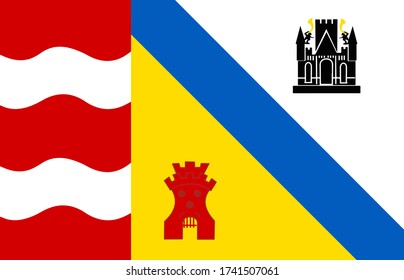 Sluis municipality ( Zeeland province, Netherlands ) flag vector icon