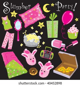 Slumber birthday Party Invitation Clipart