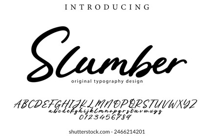 Slumber Font Stylish brush painted an uppercase vector letters, alphabet, typeface