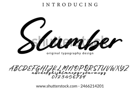 Slumber Font Stylish brush painted an uppercase vector letters, alphabet, typeface