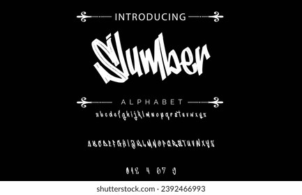 Slumber Graffiti font text effect, spray and street text style