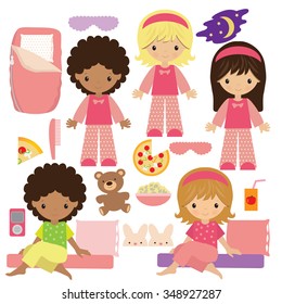 Slumber party vector illustration