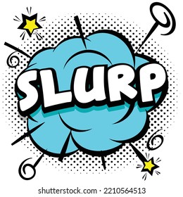 slurp Comic plantilla brillante con burbujas de voz en marcos coloridos