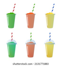 Slurpee Slush Frozen Ice Drink Illustration With Straw