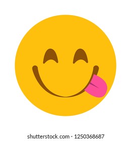 Slurping tongue out emoji vector