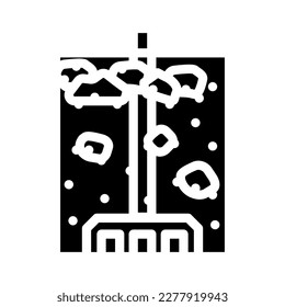 slurry tanks sulfide copper ore glyph icon vector. slurry tanks sulfide copper ore sign. isolated symbol illustration