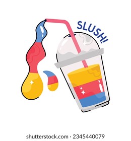 Slush doodle vector filled outline Sticker. EPS 10 file