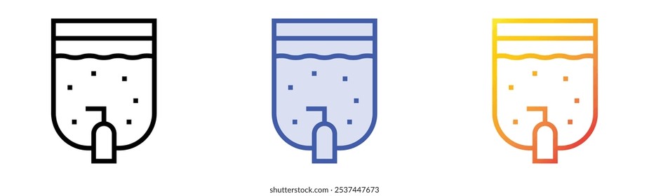 slush drink icon. Linear, Blue Fill and Gradient Style Design Isolated On White Background