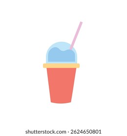Slush drink in red cup. Vector illustration