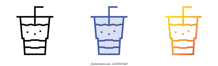 slush icon. Linear, Blue Fill and Gradient Style Design Isolated On White Background