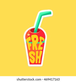 Slushy Bright Color Summer Inspired Sticker With Text