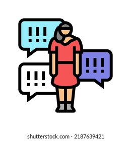 slut shaming color icon vector. slut shaming sign. isolated symbol illustration