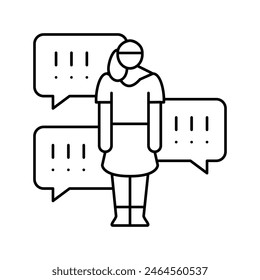 slut shaming line icon vector. slut shaming sign. isolated contour symbol black illustration
