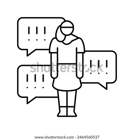 slut shaming line icon vector. slut shaming sign. isolated contour symbol black illustration