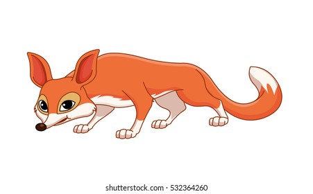 Sly Brown Fox - Cartoon Vector Image