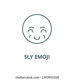 Sly emoji vector line icon, linear concept, outline sign, symbol