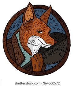 sly fox smiles. Fox plays mob. Mask of the game Mafia