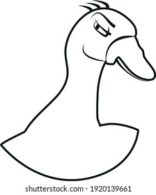 The sly goose, drawn with a stroke