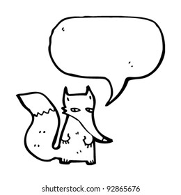 sly little fox with speech bubble