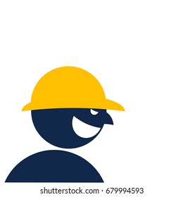 sly worker laughing