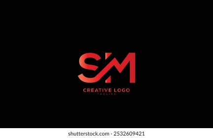 Diseño Abstractas del logotipo del alfabeto de la letra del monograma inicial de SM