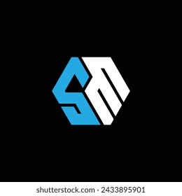 concepto de diseño de logotipo abstracto sm