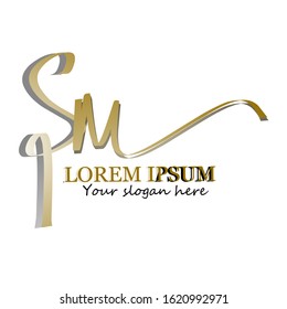 Sm Beauty vector initial logo, handwriting logo of initial signature, wedding, fashion, jewelry, boutique, 
floral and botanical with creative template for any company or business.