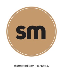 sm brown letters ,abstract background logo, design identity in circle, alphabet letter