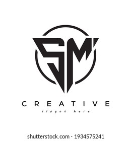 SM creative letter logo with gamming look