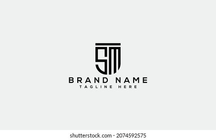 SM creative logo vector template initial modern letter icon