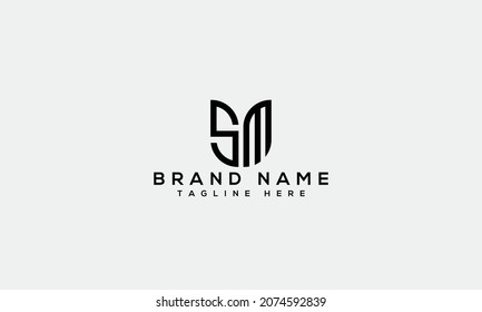 SM creative logo vector template initial modern letter icon