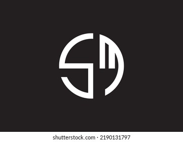SM creative monogram minimalist logo design
