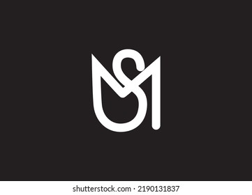SM creative monogram minimalist logo design