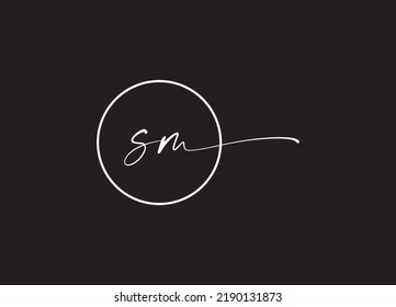 Diseño de logotipo minimalista para monograma creativo SM