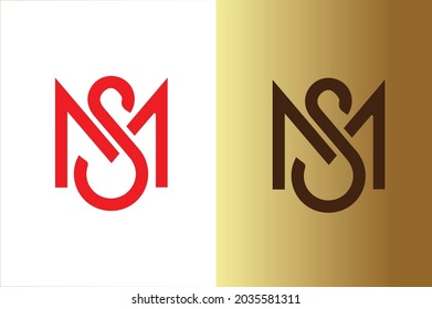 Logo elegante de SM con iniciales para vector de empresa