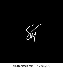 Sm Font Initial Handwriting Logo Vektor