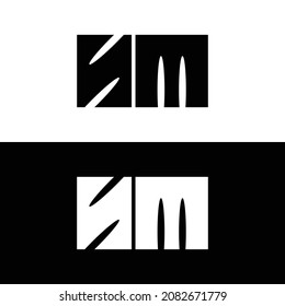 SM initial based logo. Alphabet icon logo with sharp tips. Brand identity for companies, businesses, and organizations.
