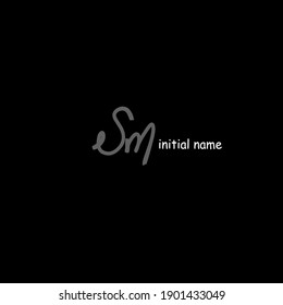 Sm 
initial handwriting or handwritten logo for identity. Logo with signature and hand drawn style. isolated 